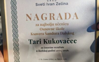 Najbolja učenica Osnovne škole Ksavera Šandora Đalskog u školskoj godini 2025./2026.